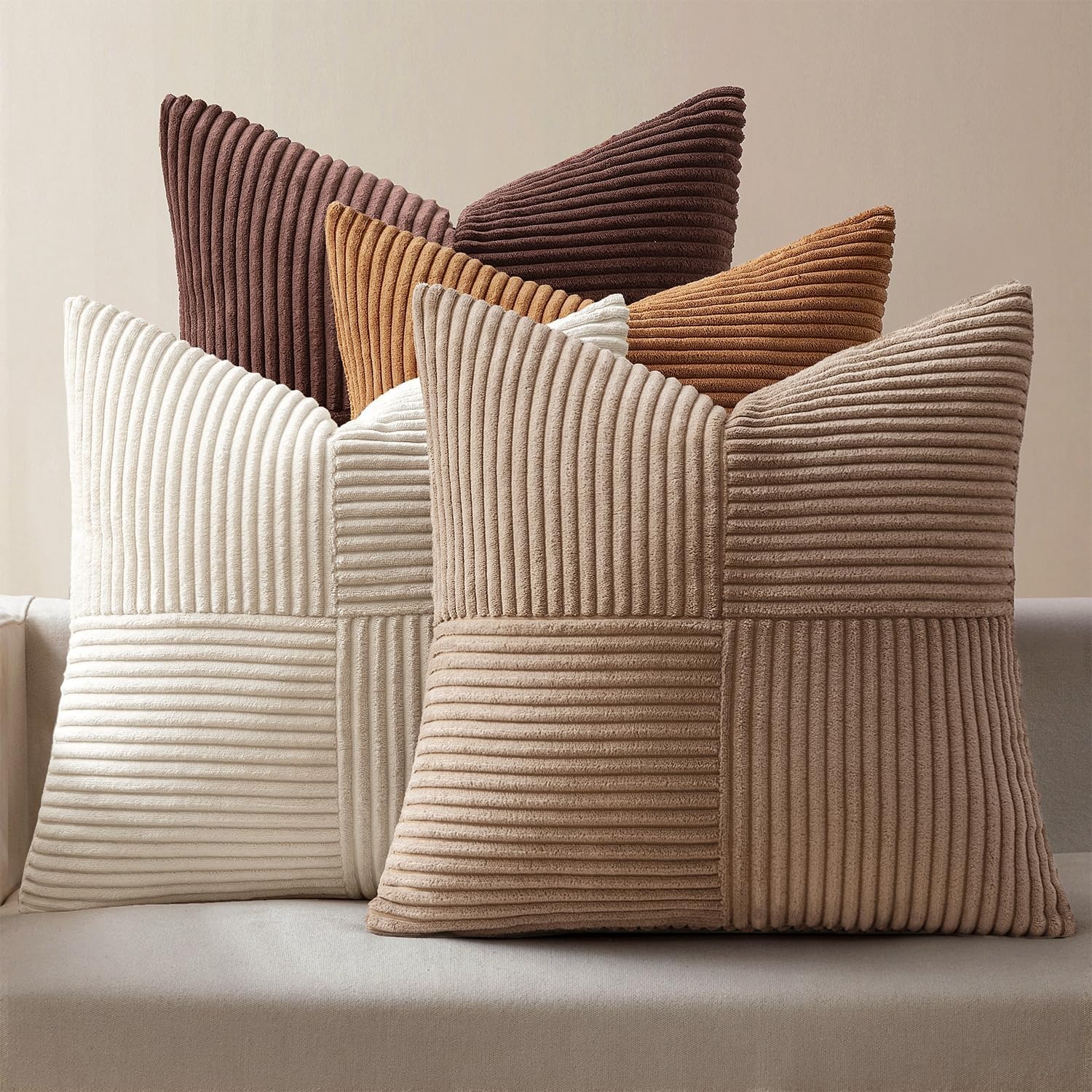 Pillow Cover 20X20 - Brown Throw Pillow Covers 45x45CM Boho