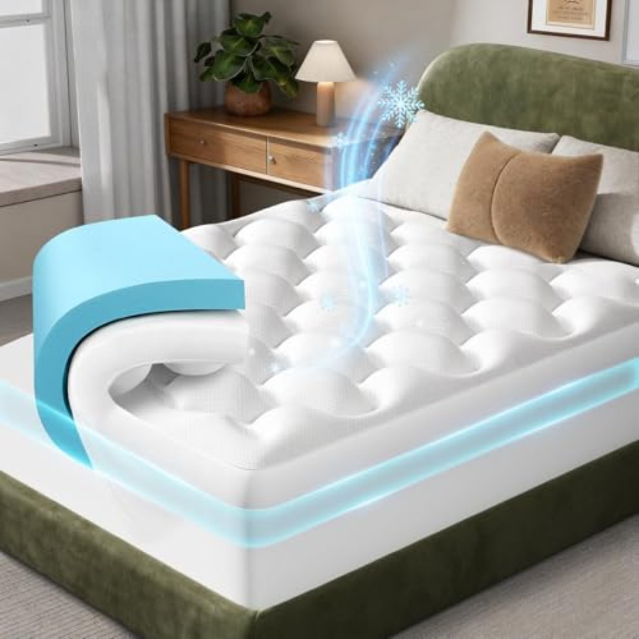Memory Foam Topper - Cooling 4 lnch Size Dual Layer