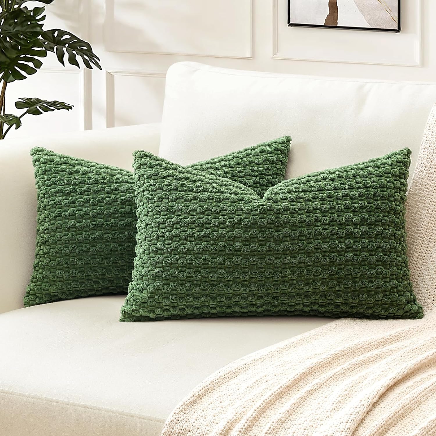 Pillow Cover 20X20 - Rectangle Pillowcases 30x50CM Solid Color Decorative