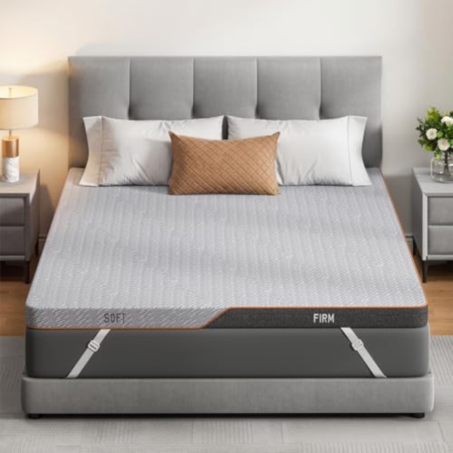 Memory Foam Topper - Dual Firmness Mattress Topper, 3 Inch