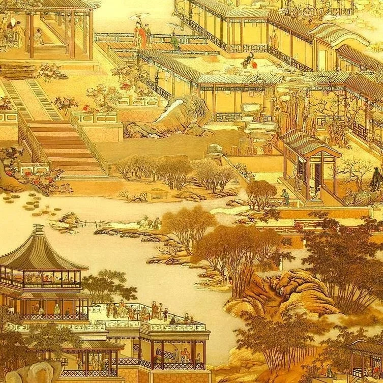 Home Textiles Store - Qingming Shanghetu Wallpaper Gold Foil Golden