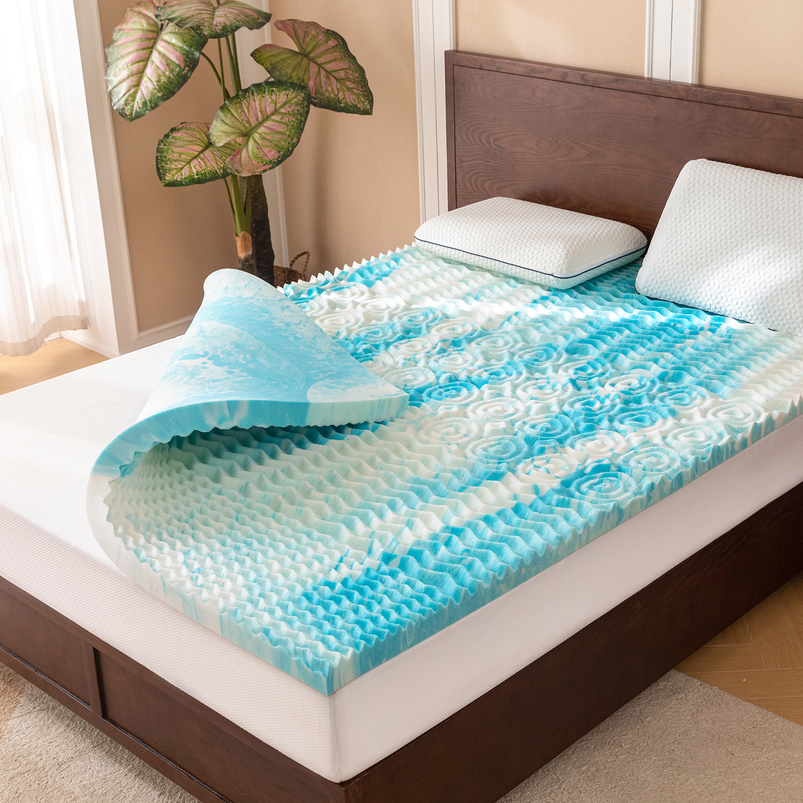 Memory Foam Topper - Hcore Mattress Topper, 5-Zone Memory Foam