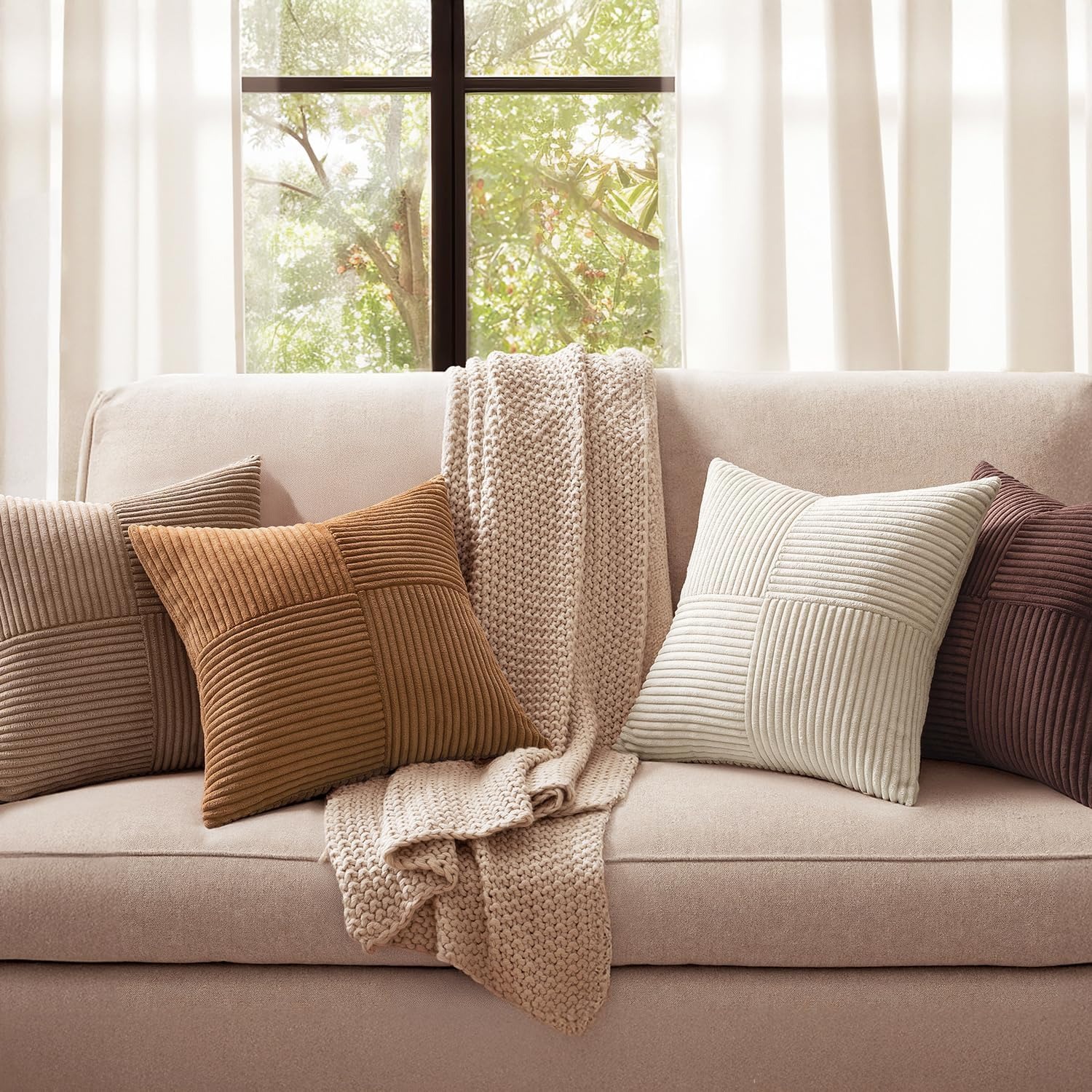 Brown Throw Pillow Covers 45x4 - Pillow Cover 20X20 บทวิจารณ์และราคา