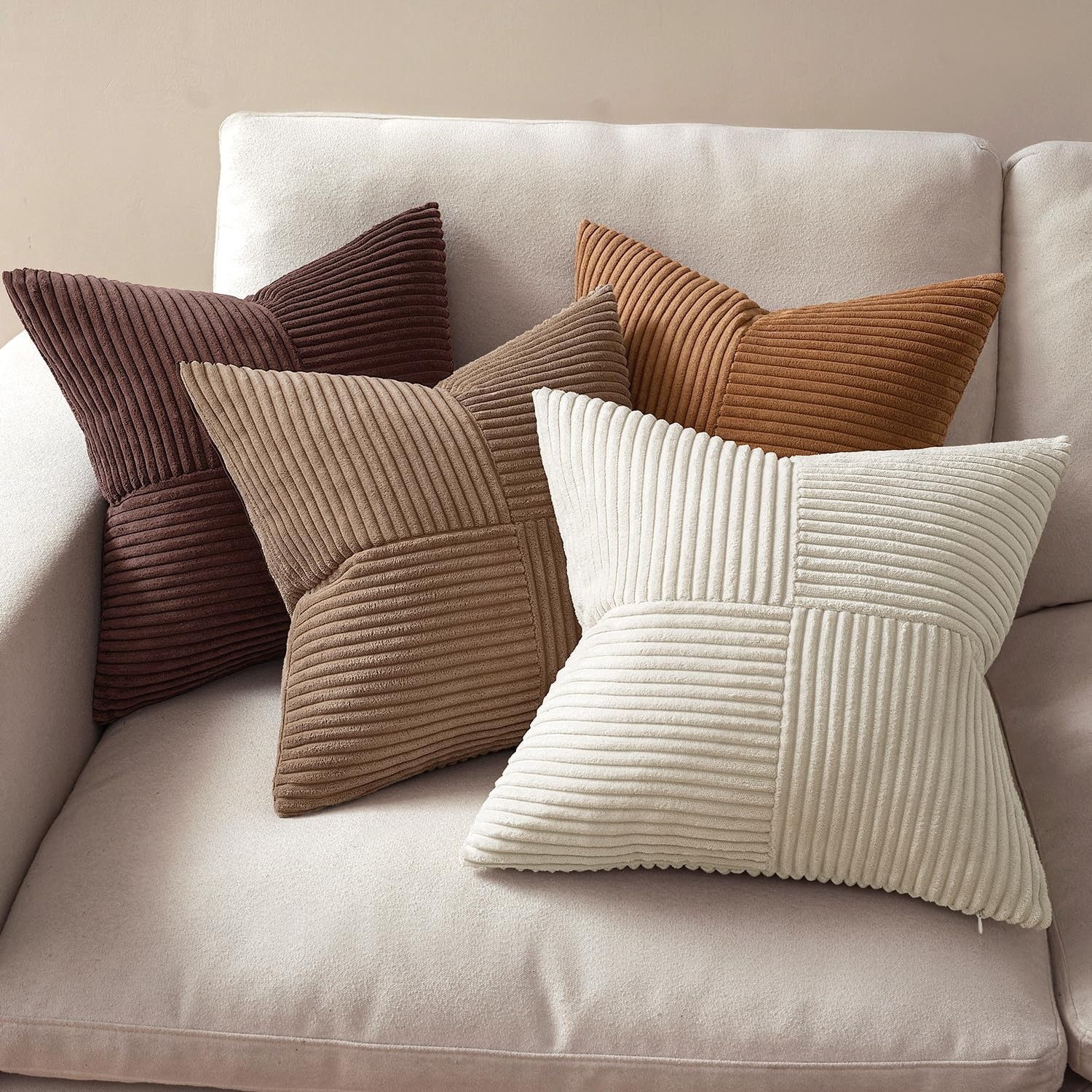 Brown Throw Pillow Covers 45x4 - Pillow Cover 20X20 บทวิจารณ์และราคา