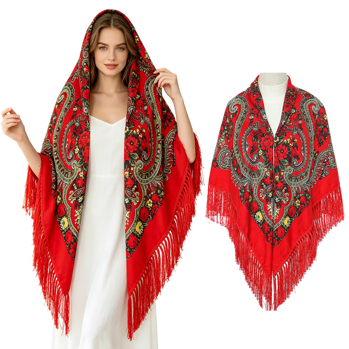 130cm New Russian Square Scarf - Home Textiles Blanket บทวิจารณ์และราคา