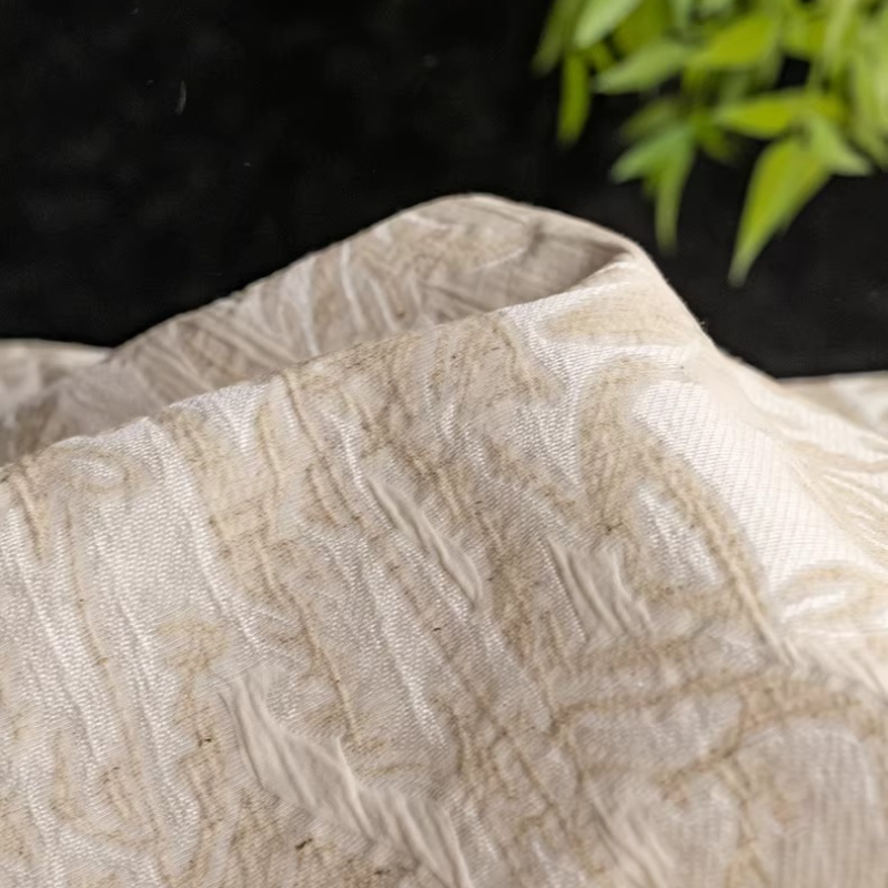 Beige Linen Jacquard Fabric Fl - Home Textiles Designer บทวิจารณ์และราคา