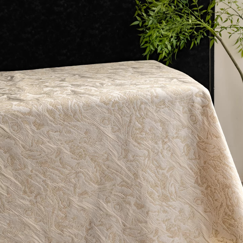 Beige Linen Jacquard Fabric Fl - Home Textiles Designer บทวิจารณ์และราคา