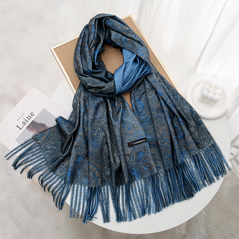 Luxury Paisley Pashmina Shawl  - Home Textiles Blanket บทวิจารณ์และราคา