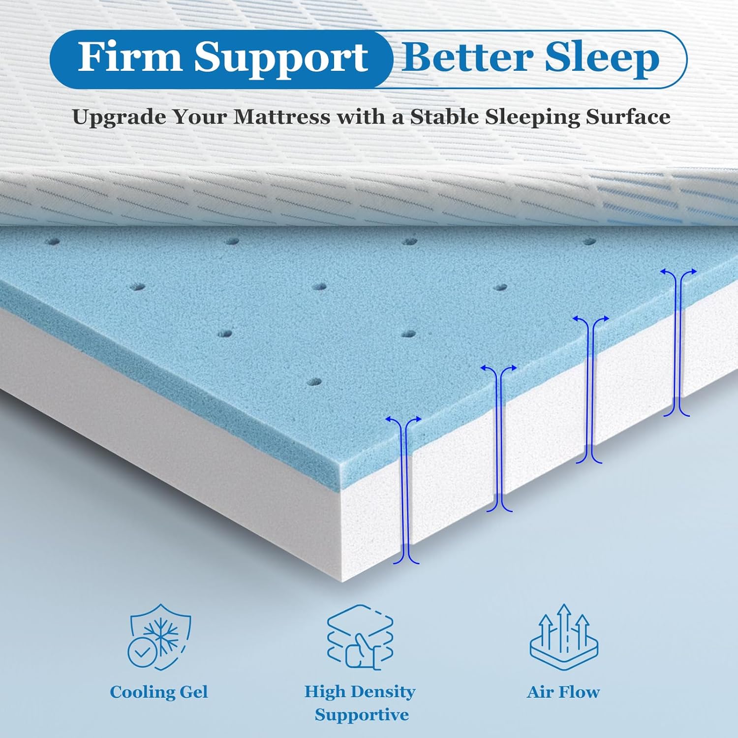 Extra Firm 3in Memory Foam Mat - Memory Foam Topper บทวิจารณ์และราคา