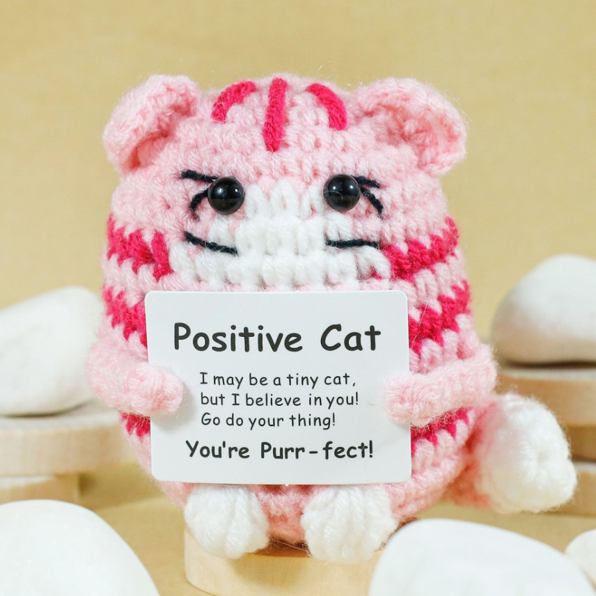 Funny Crochet Positive Cat Dol - Home And Textiles Today บทวิจารณ์และราคา