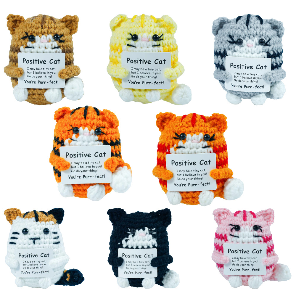 Funny Crochet Positive Cat Dol - Home And Textiles Today บทวิจารณ์และราคา