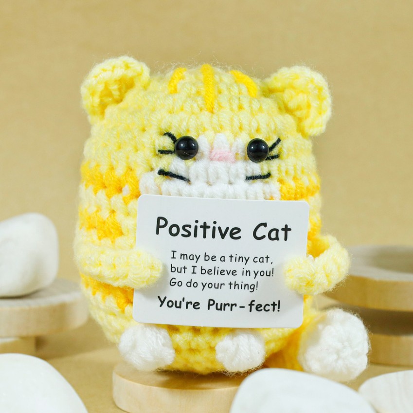 Funny Crochet Positive Cat Dol - Home And Textiles Today บทวิจารณ์และราคา