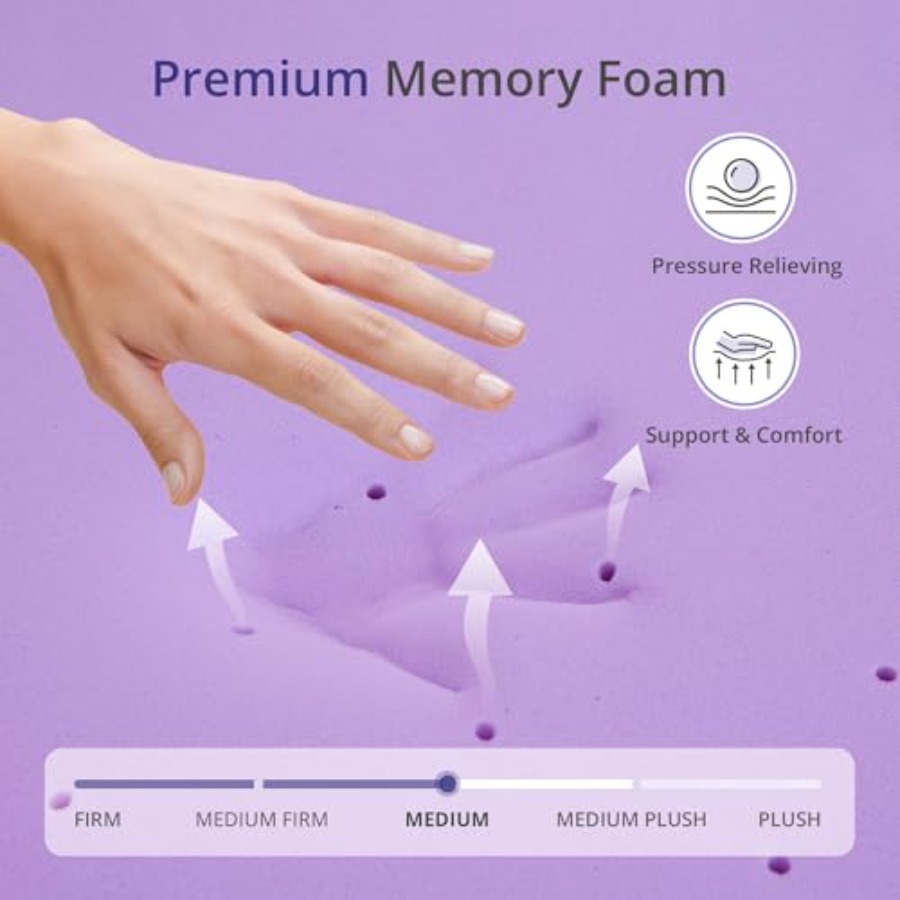 Lavender Scented Memory Foam M - Memory Foam Topper บทวิจารณ์และราคา