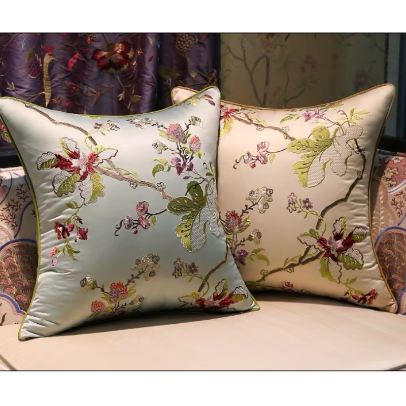Flowers Pillows Retro Chinese  - Pillow Cover 20X20 บทวิจารณ์และราคา