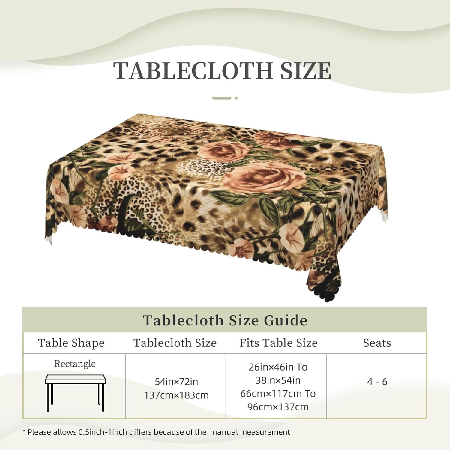 Chic Leopard Rose Floral Table - Home Textiles Premium บทวิจารณ์และราคา