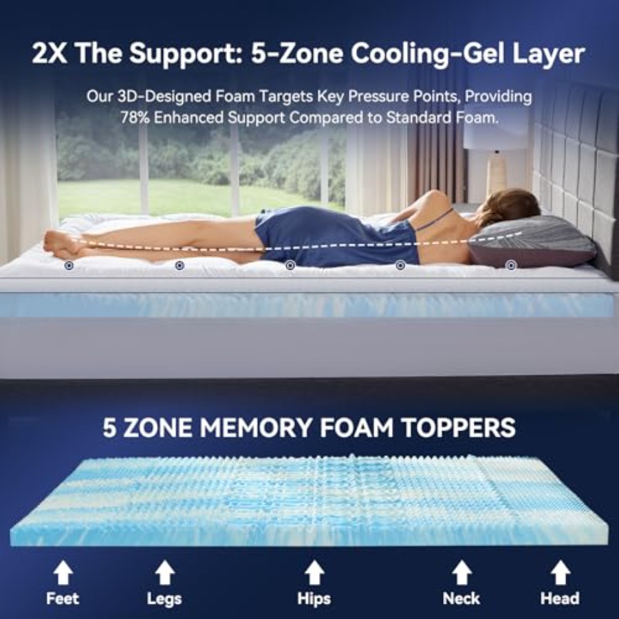 Size 4 Inch Dual Layer Mattres - Memory Foam Topper บทวิจารณ์และราคา