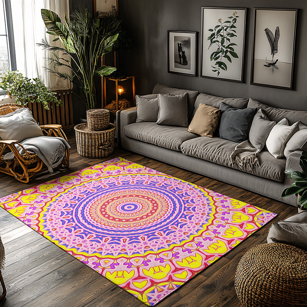 Boho Area Rug Abstract Pattern - Home Textiles Designer บทวิจารณ์และราคา