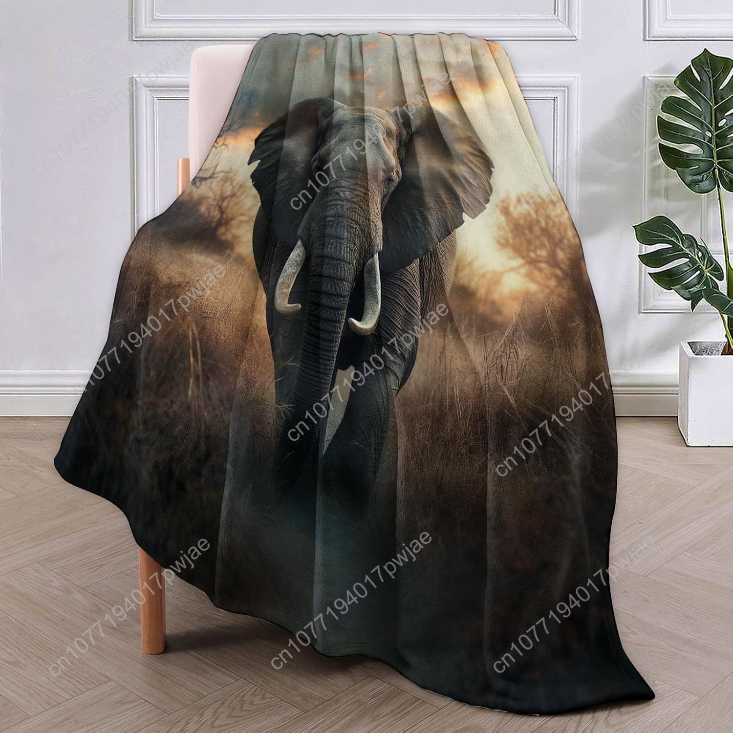 Elephant Fleece Blanket, Reali - Home Textiles Blanket บทวิจารณ์และราคา