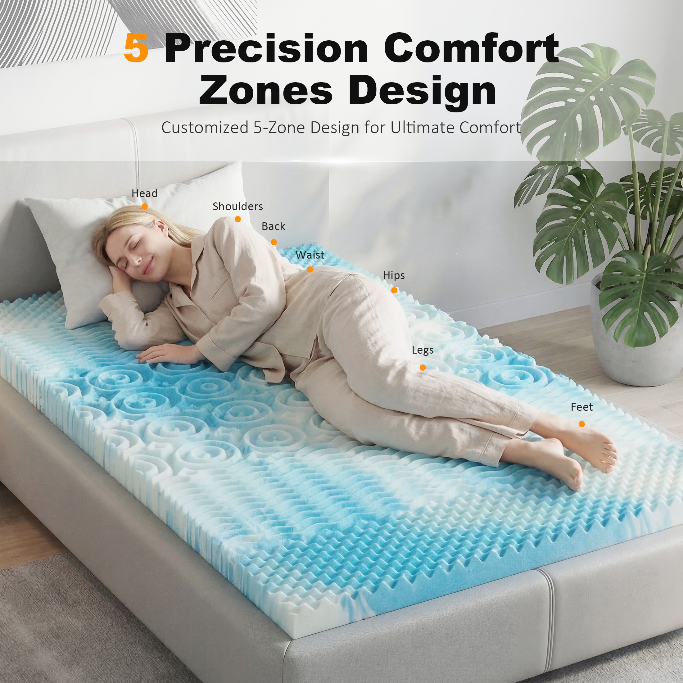 MCQ 2 Inch Memory Foam Mattres - Memory Foam Topper บทวิจารณ์และราคา