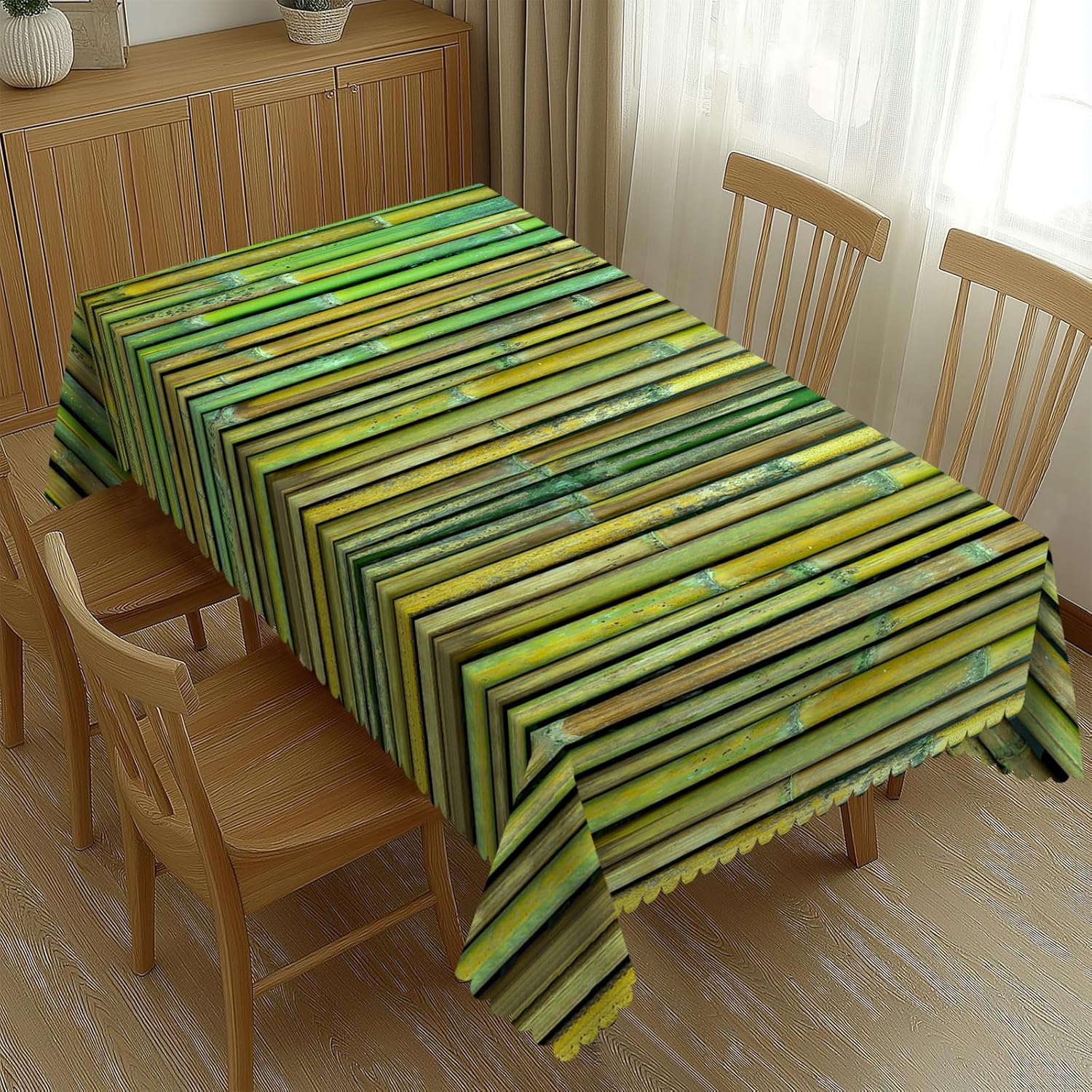 Zen Green Bamboo Texture Table - Home Textiles Premium บทวิจารณ์และราคา