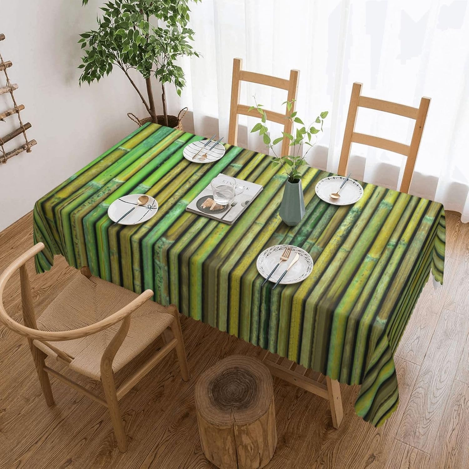 Zen Green Bamboo Texture Table - Home Textiles Premium บทวิจารณ์และราคา