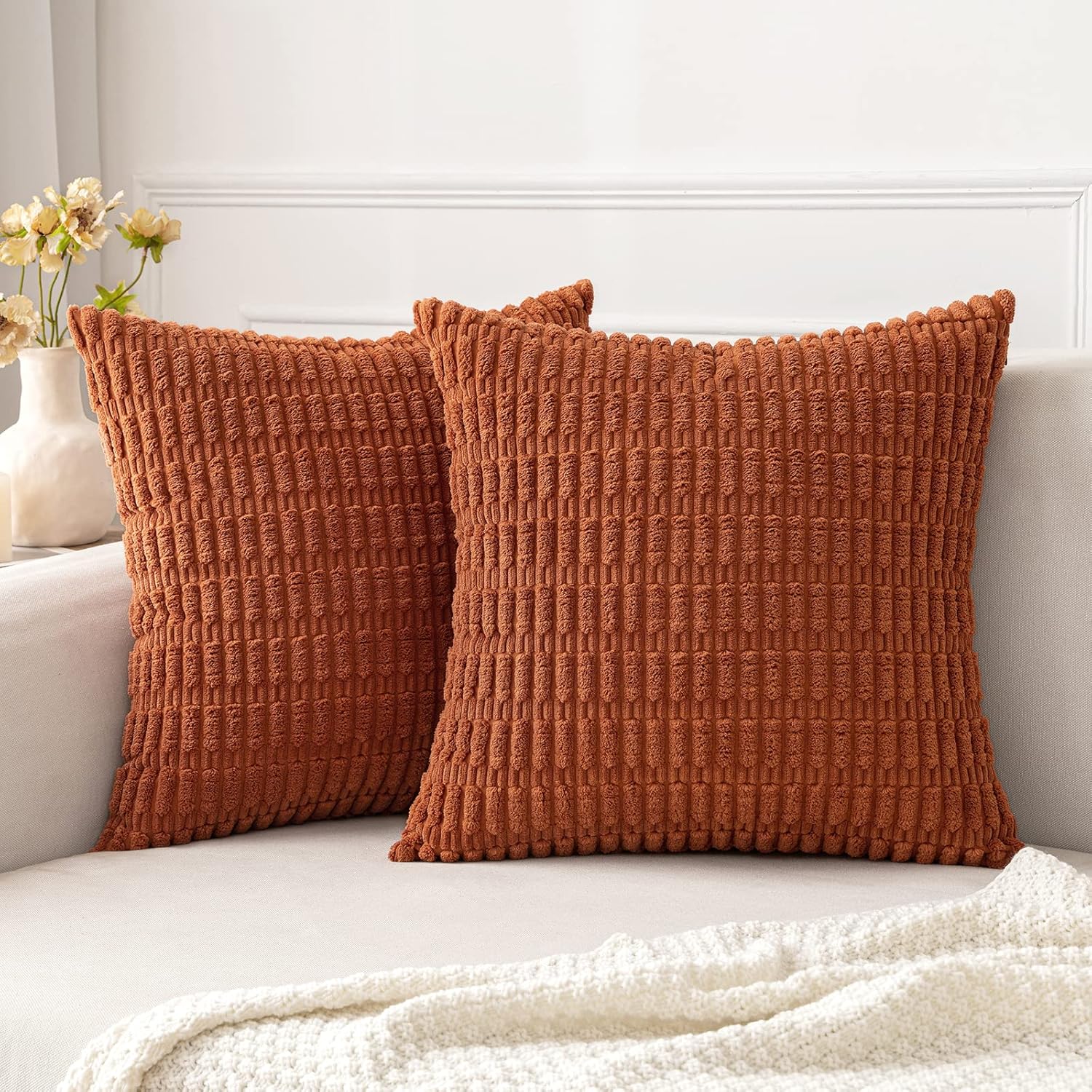 Corduroy Decorative Throw Pill - Pillow Cover 20X20 บทวิจารณ์และราคา
