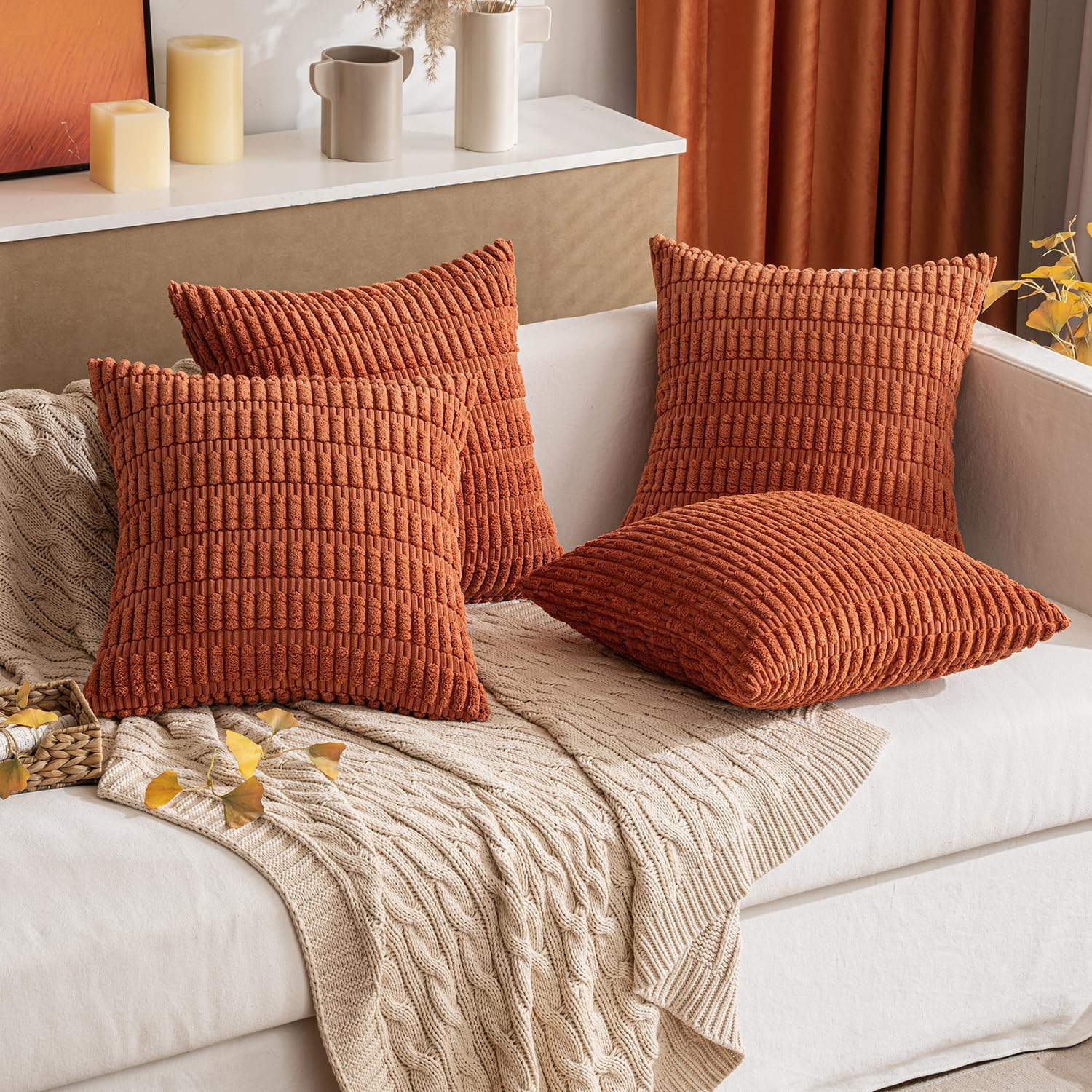 Corduroy Decorative Throw Pill - Pillow Cover 20X20 บทวิจารณ์และราคา