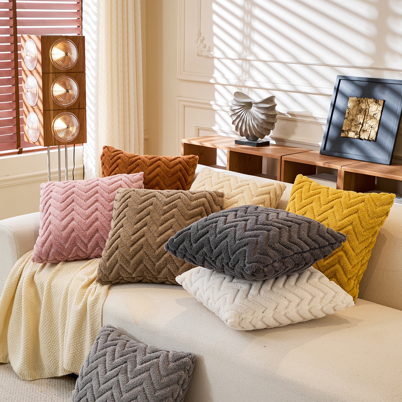 2pcs artificial plush wave pat - Pillow Cover 20X20 บทวิจารณ์และราคา