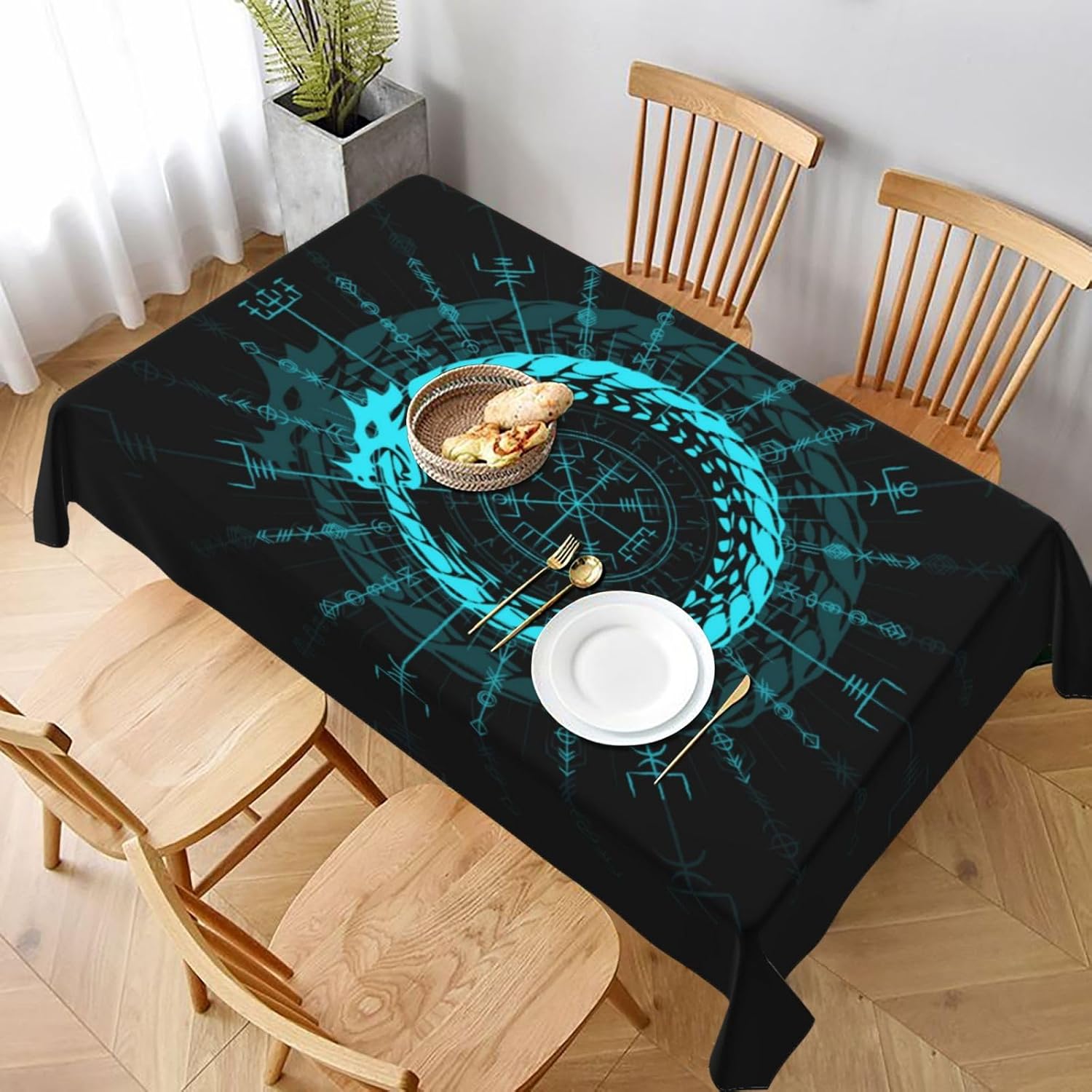 Viking Dragon Symbol Tableclot - Home Textiles Premium บทวิจารณ์และราคา