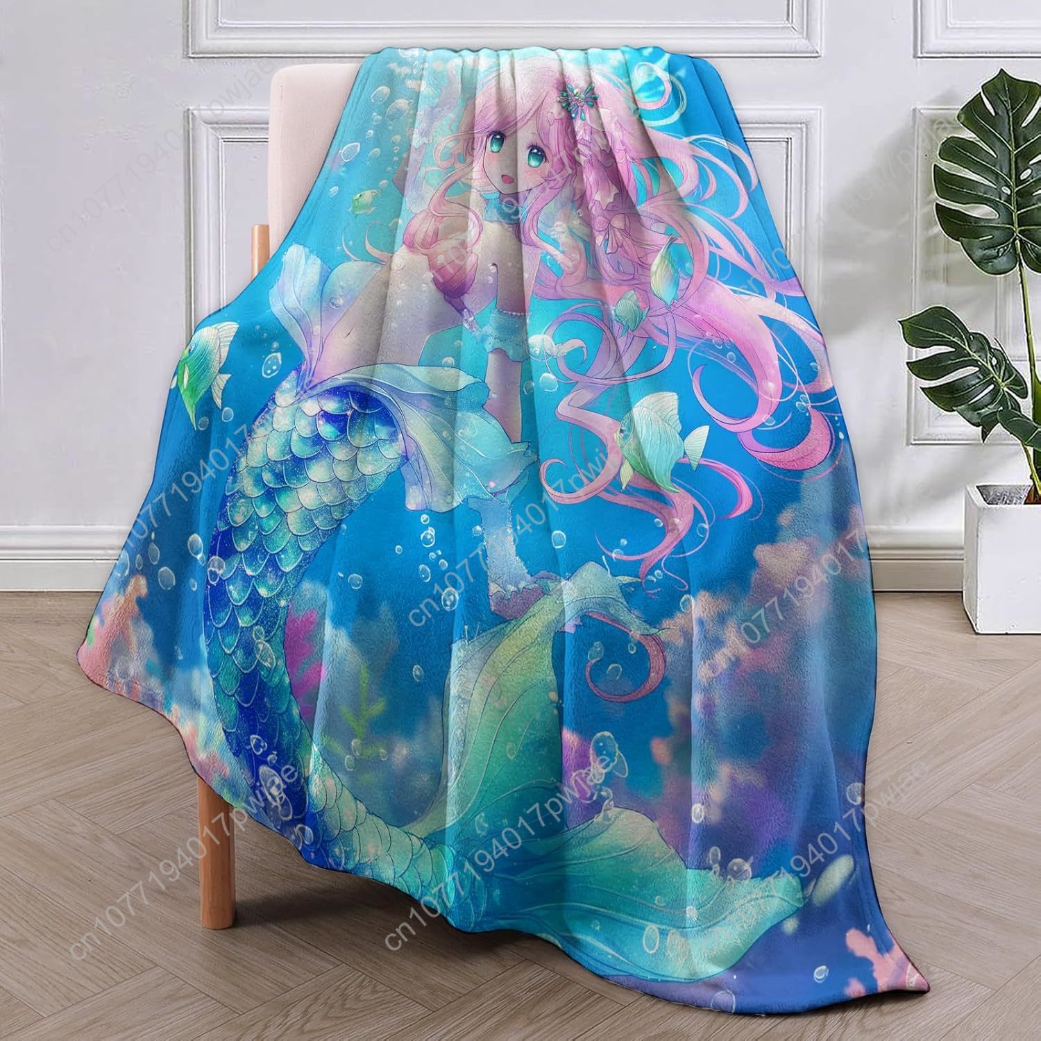 Cute Mermaid Blanket Cartoon F - Home Textiles Blanket บทวิจารณ์และราคา