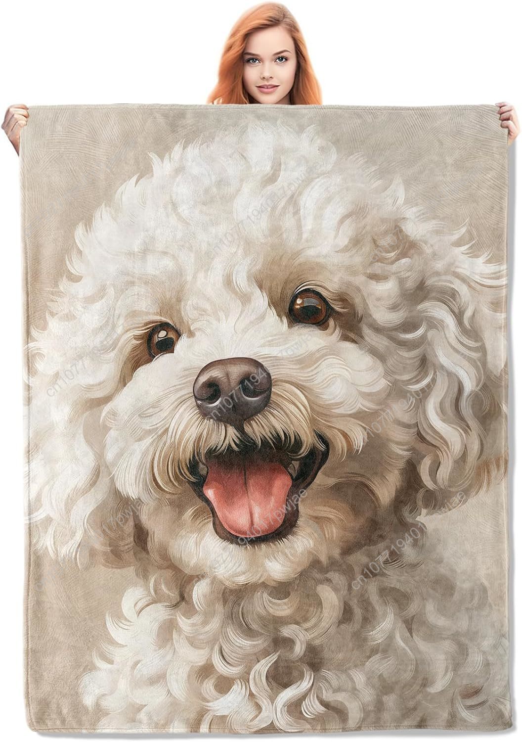 Joyful Poodle Portrait Blanket - Home Textiles Blanket บทวิจารณ์และราคา