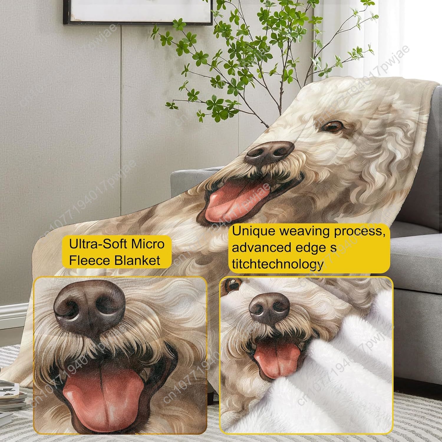 Joyful Poodle Portrait Blanket - Home Textiles Blanket บทวิจารณ์และราคา
