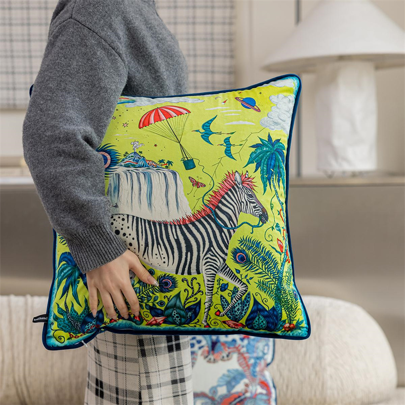 Zebra Velvet Decorative Throw  - Pillow Cover 20X20 บทวิจารณ์และราคา