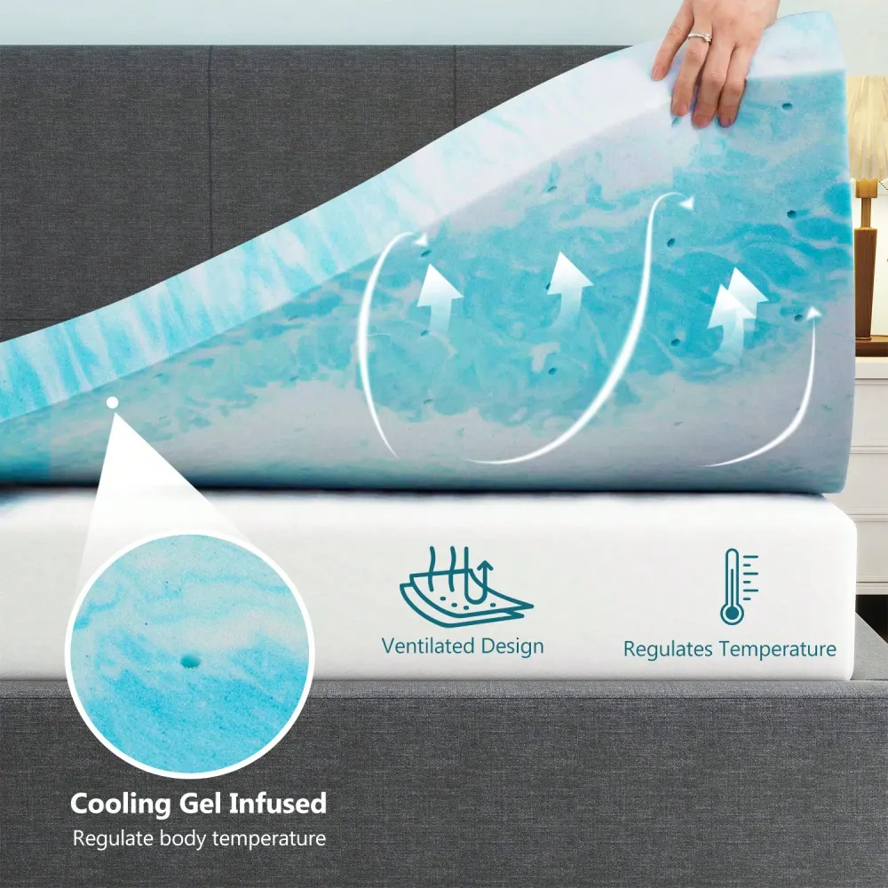 Topper, Cooling Gel Memory Foa - Memory Foam Topper บทวิจารณ์และราคา