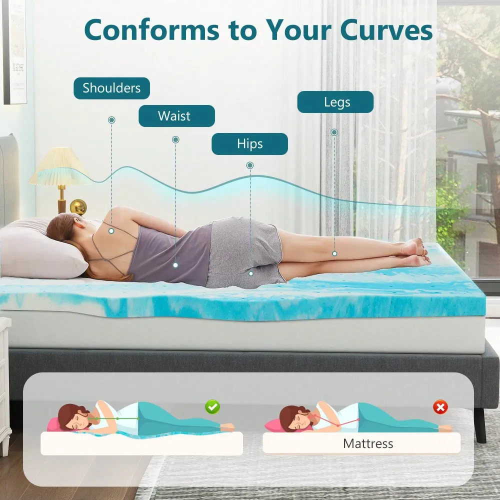 Topper, Cooling Gel Memory Foa - Memory Foam Topper บทวิจารณ์และราคา