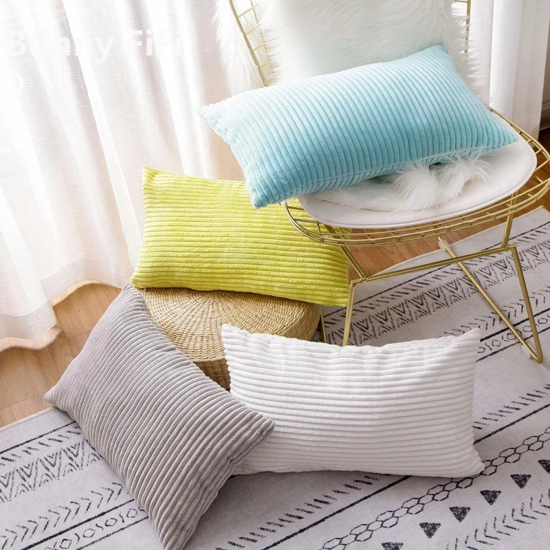 Corduroy Striped Cushion Cover - Pillow Cover 20X20 บทวิจารณ์และราคา